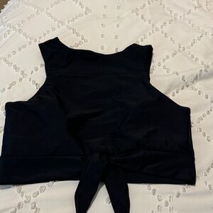 Cupshe Black Tie-Back Bikini Top